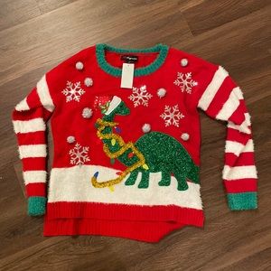 Ugly Christmas sweater dinosaur
